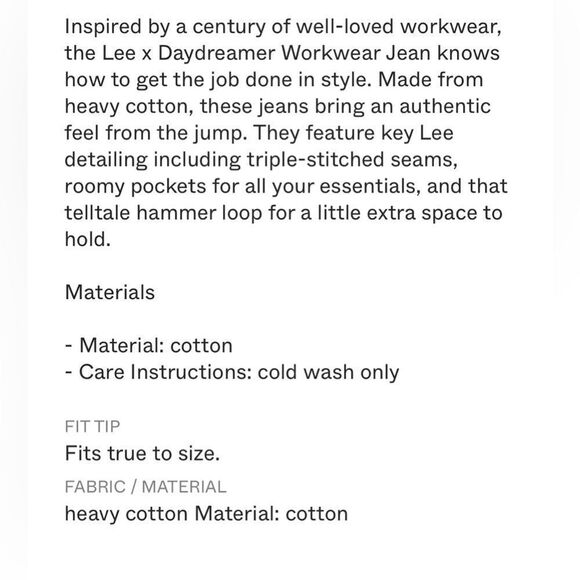 LEE X DAYDREAMER Carpenter WORKWEAR PANT in blue. 27 - Picture 7 of 12